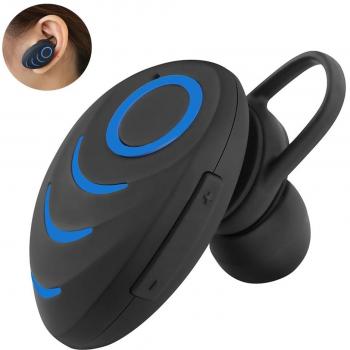 Bluetooth estéreo de auriculares deporte auriculares inalámbricos auriculares ajuste seguro auriculares para correr auriculares Running Gym auriculares con Built en micrófono para iPhone Android iPod iPad, Blue-Mini