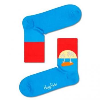 Calcetines Happy Socks Encuéntrame al Atardecer 1/2 Crew, Talla 41-46, Beige/Naranja/Rojo/Gris Claro/Azul, Unisex Adulto
