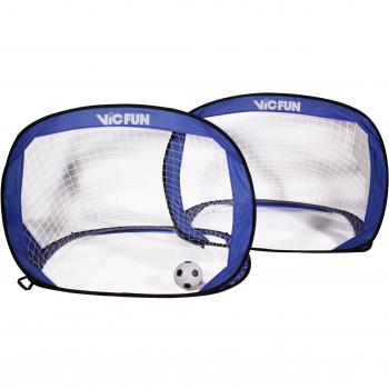 Vicfun Set Arco de fútbol Pop Up Goal con 2 arcos, incluye balón e inflador, azul/negro, 870/0/0