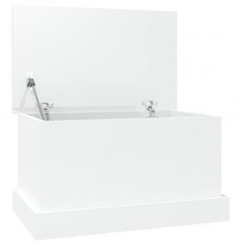 Baúl almacenaje madera contrachapada blanco brillo 50x30x28 cm