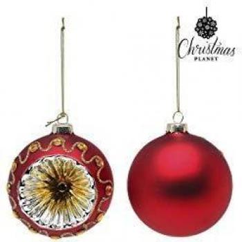 Bolas de Navidad Christmas Planet 1662 8 cm 2 uds Cristal Rojo