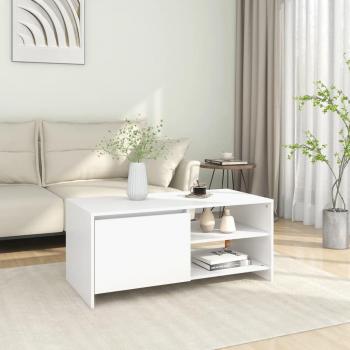 Mesa de salón blanca 102x50x45 cm madera contrachapada multicapa