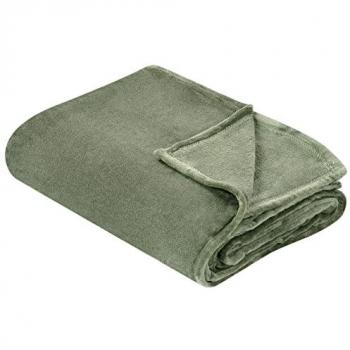 Manta Verde de Poliéster 200 x 220 cm Suave y Moderna Bayburt