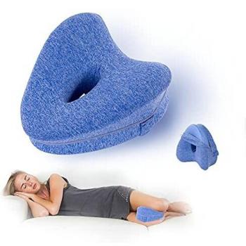 Almohada Mejor para posicionadoras de Pierna y Rodilla,ergonómico Dioxide Espuma viscoelástica con Efecto Memoria,Cadera y Articulaciones,Soporte para el Tobillo y Rodilla-Lado Contour Funda extraíble