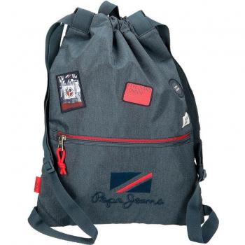 Mochila Saco Pepe Jeans Kay con Cremallera Gris para Niño