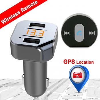 Transmisor FM Bluetooth – VIDEN Coche Radio Adaptador con Control Remoto, Cargador Coche USB Doble, Manos Libres con Micrófono Incorporado, Pantalla LED, Kit de Coche para iPhone y Más Smartphones