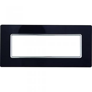 Placa de vidrio 6 módulos color bronce oscuro compatible con Bticino Matix serie Solar