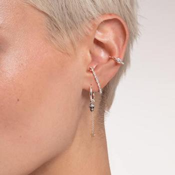 Thomas Sabo Charming Skull Single Hoop Earring CR706-643-14 - Sterling Silver / Zirconia Female