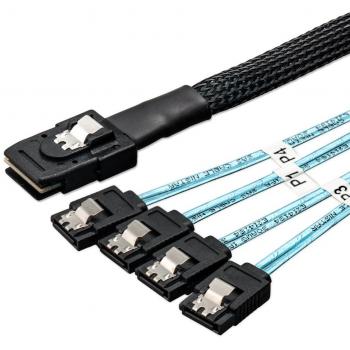 Cables Mini-SASAIL VANDESAIL - Cable de transferencia de datos de disco duro interno de 0,5 m a 4 SAS SATA a 4 x SAS