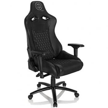 Silla Gaming GAMEBREAKER SX 04 - Tela y Cuero Sintético Negro, Ajustable y con Cojines Lumbar