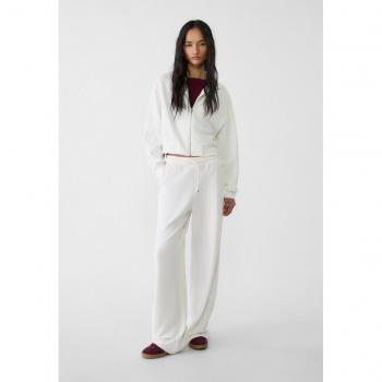 Stradivarius Soft-Touch Ecru Palazzo Trousers XL