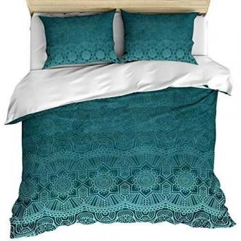 LnimioAOX Juego de Cama de 3 Piezas, Funda nórdica con Cremallera Bohemia Funda de edredón con Funda de edredón, Fundas de Almohada para niños/Adolescentes/Adultos