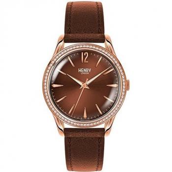 Henry London Reloj de Pulsera analógico para Mujer con Mecanismo de Cuarzo y Correa de Piel HL39-SS-0052