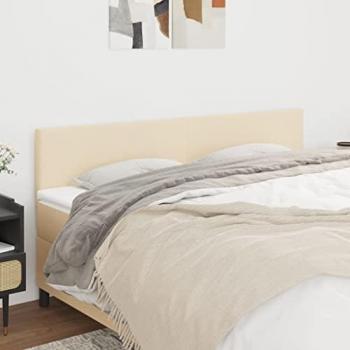 Cabeceros de tela color crema (2 unidades, 90x5x78/88 cm)