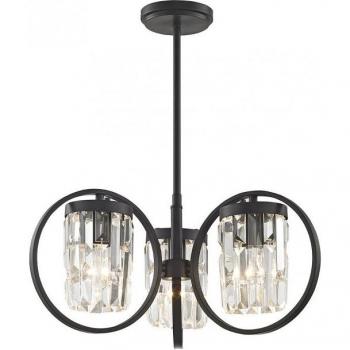 Plafón Talin Negro 24 Cm Semiempotrable de 3 Luces