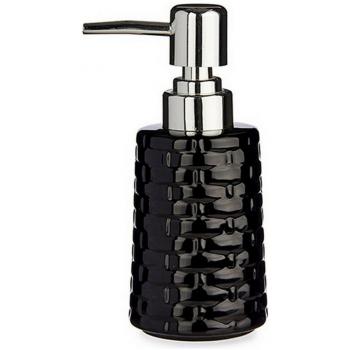 Dispensador de Jabón Con relieve Cerámica Plateado Negro Metal 6 Unidades (150 ml)