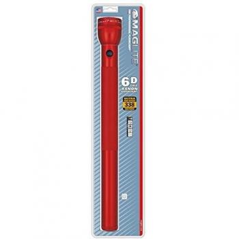 Maglite S6D036 6D Cell Flashlight in Blister Pack - Red