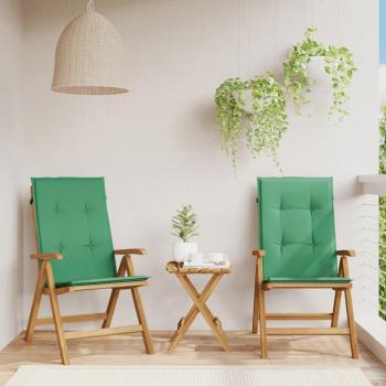 Reclining Garden Chairs with Cushions - 2 pcs Solid Teak Wood