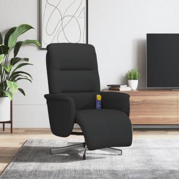 Sillón Reclinable de Masaje con Reposapiés Tela Negra Vidaxl