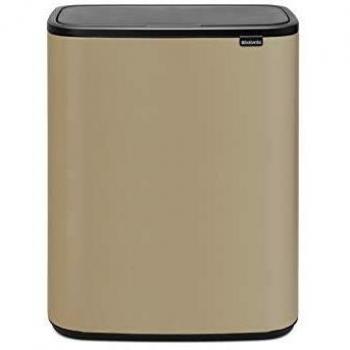 Brabantia Bo Touch Bin Cubo de Basura, Mineral Golden Beach, 60 l