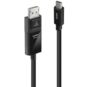 Adaptador USB-C a DisplayPort LINDY 43342 con una longitud de 2 metros