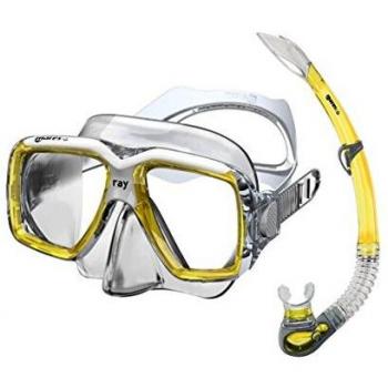 Mares Ray - Set de Buceo, Color Amarillo/Transparente, Talla Adulto