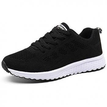 Zapatillas de Deportivos de Running para Mujer Gimnasia Ligero Sneakers Negro Azul Gris Blanco 35-40 Negro 39