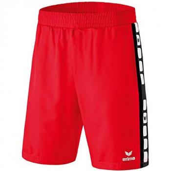 Erima Shorts 5-Cubes - Pantalones cortos deportivos para hombre, color rojo, talla 128 cm