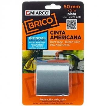 MIARCO 18890 - Cinta Americana Miarco Brico Plata 50mm x 5m