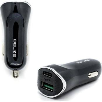 Beline 30W Dual USB-A & USB-C Car Charger - Black