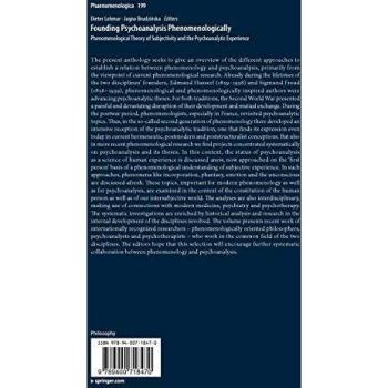Phenomenological Foundations of Psychoanalysis by Springer