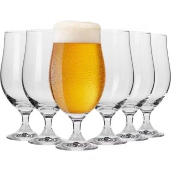 Juego de 6 Vasos de Cerveza en Cristal Krosno Harmony - 500 ml - Apto para Lavavajillas - Ideal para Hogar, Restaurantes y Pubs
