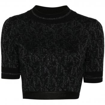 Palm Angels Black Logo T-Shirt for Women, Size S
