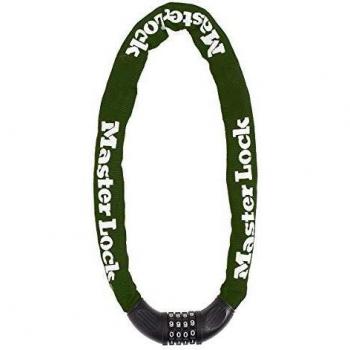 Master Lock 8026EURD Candado Bicicleta con Cadena Combinación, 60 cm Cadena, Verde