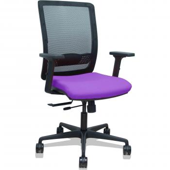 Silla Haches Traslack Malla Negra Asiento Bali Lila Brazos 2D Ruedas 65mm