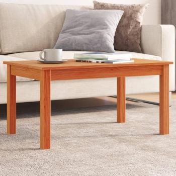Mesa de centro de madera maciza de pino marrón cera 80x50x40 cm