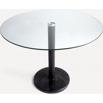 Mesa de comedor redonda de cristal Degas.