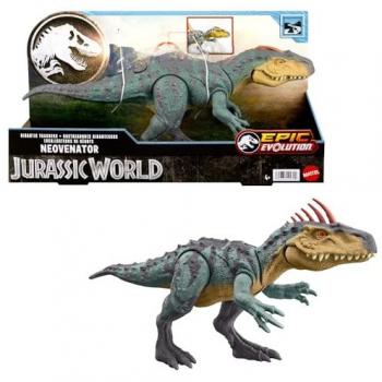 Jurassic World Gigantic Trackers Neovenator HTK78 - Figura de acción de dinosaurio con ataques, multicolor, de Mattel