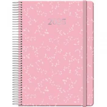 Dohe - Agenda 2025 - Día por Página, Tamaño A5 (14x20 cm), 12 Meses Enero a Diciembre, Tapa Dura, Planificador en Español - ARUBA Rosa