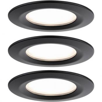 Luminaria empotrada LED Paulmann Nova Plus Coin 3x6W IP44 2700K regulable negra