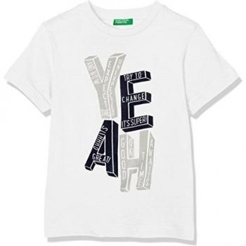 United Colors of Benetton T-Shirt Camiseta, Blanco