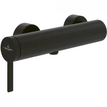 Mezclador de ducha mecánico Villeroy & Boch Dawn Negro Mate con protección antirretorno y montaje en pared