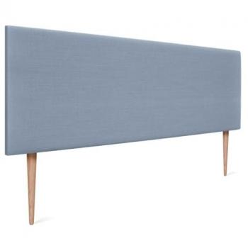 Cabecero Tapizado de Lino Natural Azul 135x105cm con Patas para Camas 120/135/140