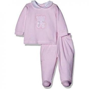 babidu Conjunto 2 Piezas Tundosado, Pelele Bebe-Unisex, Rosa, 6 Meses