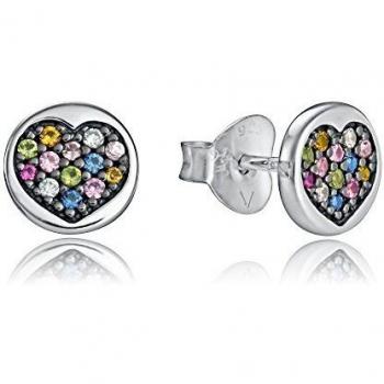 Pendientes Botón Viceroy 7090E000-38 mujer plata Corazón Circonitas