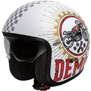 Premier Casco de moto VINTAGE SD8BM Blanco MAT, Blanco, XL