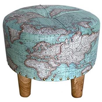 Taburete Auxiliar Azul de MDF y PVC 40x40x33cm - Signes Grimalt