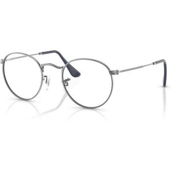 Ray-Ban RX3447V Round Metal Eyeglasses 2502 Unisex Gunmetal Size 50 with Blue Light Block