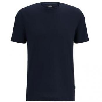 Camiseta BOSS Tiburt 240 Azul Marino para Hombre con Cuello Redondo Ribeteado - XXXL