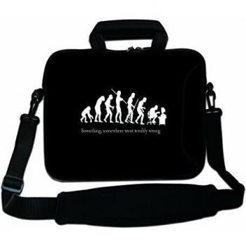 Luxburg Funda Blanda para portátil de 10, con asa y Correa para el Hombro, diseño de Rayas de Cebra Wrong Evolution 10